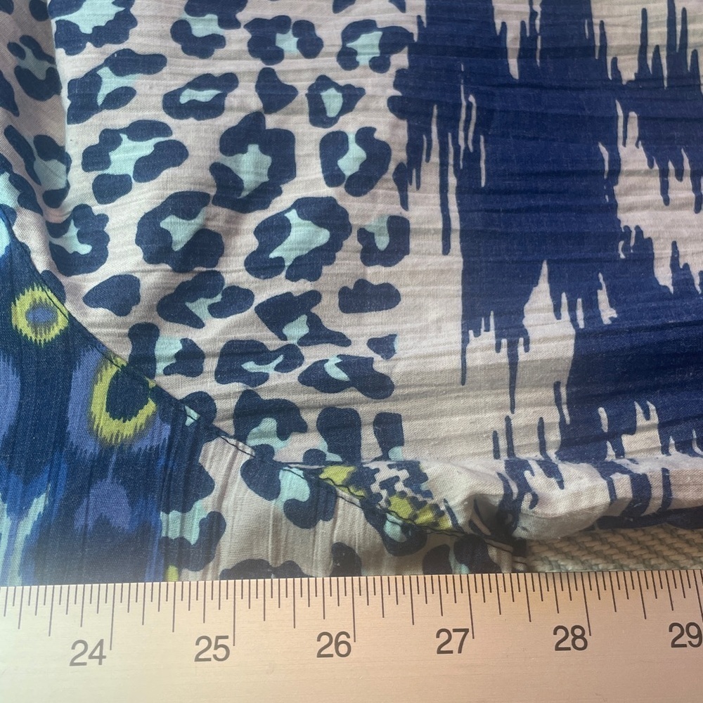 LEMON GRASS WOMAN 2X Blue and Green Button Down Blouse Preworn Great Condition - Picture 12 of 15